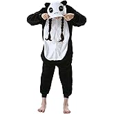 SimZoo Kids Animal Pajamas, Boy Girls Panda Cosplay Costume Sleepwear, One-Piece Unisex Homewear 3-11Y