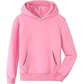 Spring&Gege Youth Solid Fleece Hoodies Pullover Hooded Sweatshirts for Children (3-12 Years)