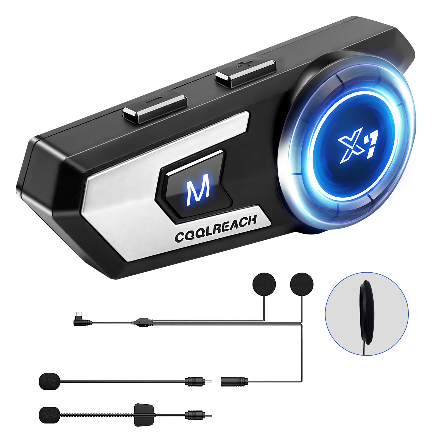 Motorcycle Helmet Bluetooth Headset Speaker,CVC Noise Cancellation Stereo Music Automatic answering,90 Hours Playing time High Sound Ultra-Thin Headset Cycling/Skiing/Riding Earphone IP67 Waterproof