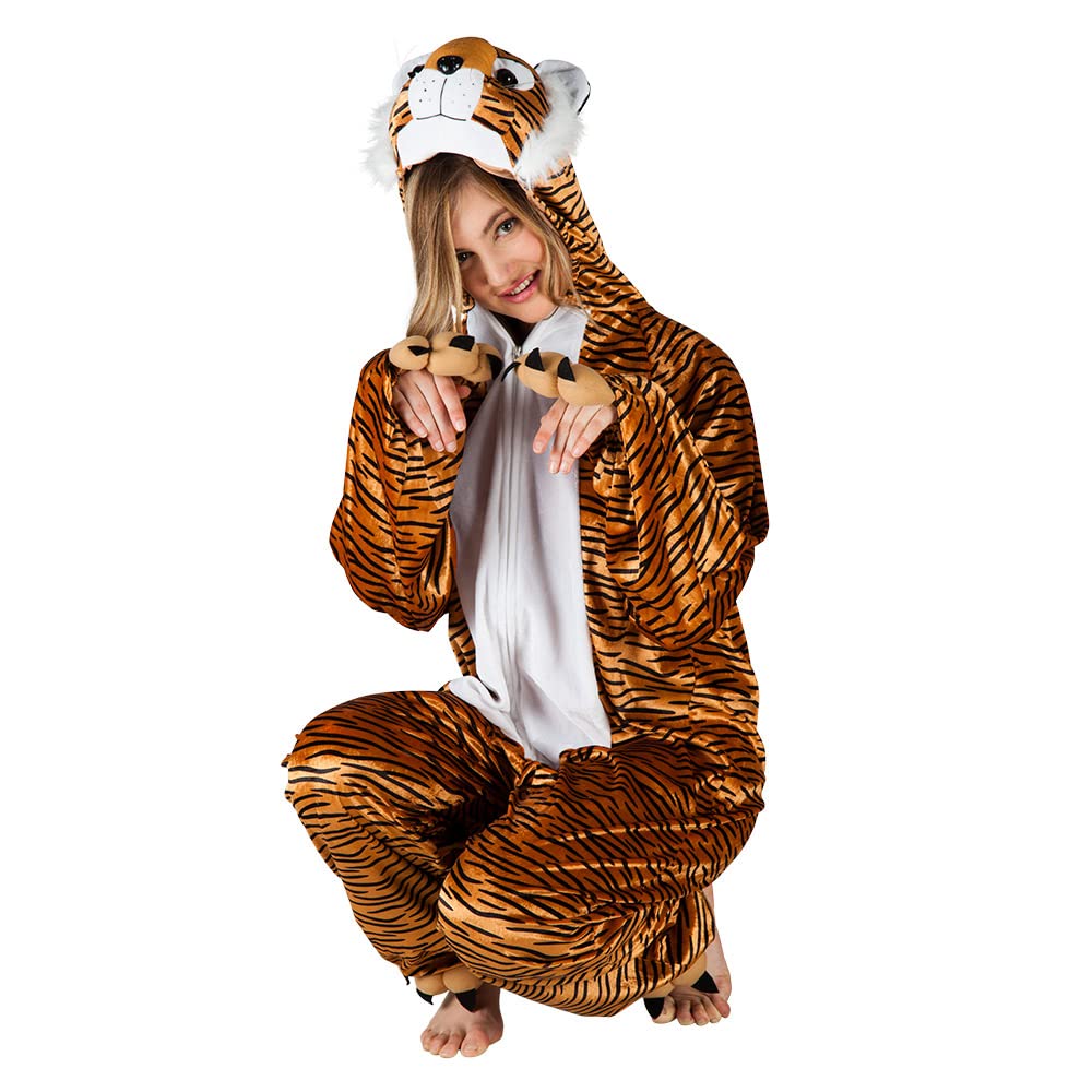 Boland 88018 Adult Costume Plush Tiger Onesie 1.80cm