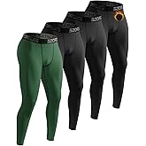 Mexholin 4/5 Pack Men's Thermal Compression Pants Fleece Lined Long Johns Winter Athletic Workout Leggings Baselayer