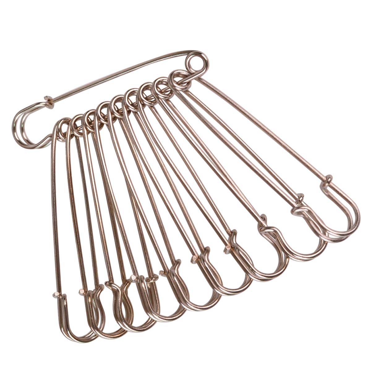 Bleiou 50 Pcs Safety Pins Heavy Duty Large Safety Pins Steel (Silver)