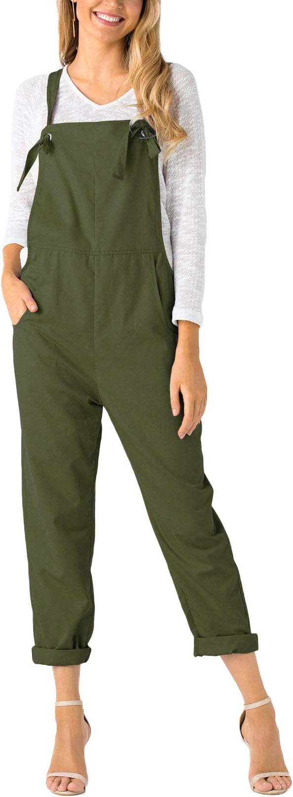 YOINS Fashion Overalls for Women Bib Baggy Dungaree Square Neck Adjustable Strap Rompers Jumpsuits