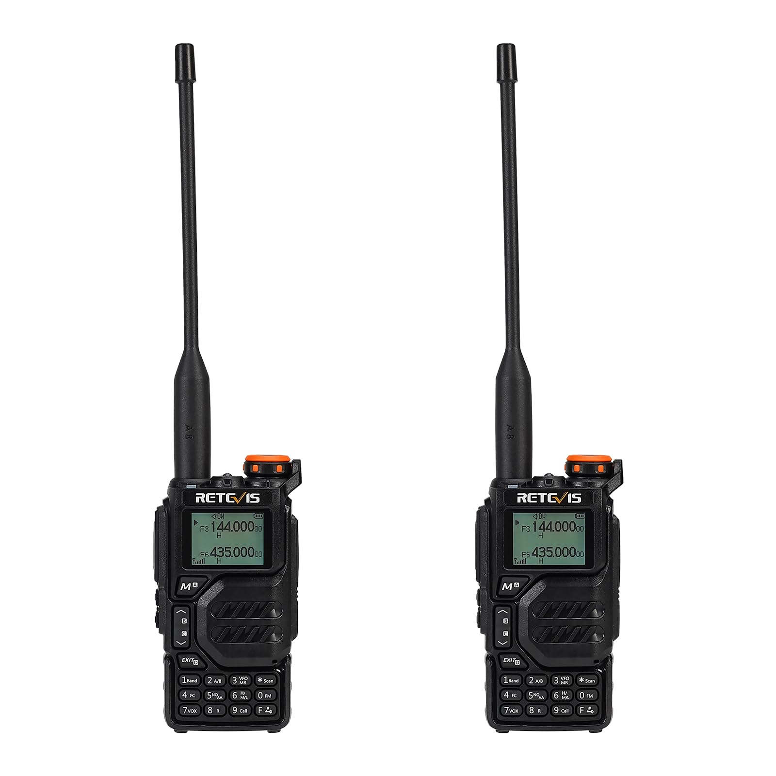 Retevis RA79 Ham Radio, Dual Band Ham Radio with 1400mAh Battery, 2m/70cm/FM/AM, Support VFO/CPS/Chirp, Walkie Talkie for Hunting, Travelling, Hiking, Long Range Walkie Talkies (2Pcs)
