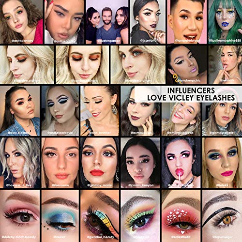 Invisible Magnetic Eyelashes with Eyeliner Kit, Viciley 3D Invisible Magnetic False Lashes EXTRA Lightweight MORE Comfortable, 6 Styles Reusable Fake Eyelashes 2 Liquid Eyeliners, American Flag