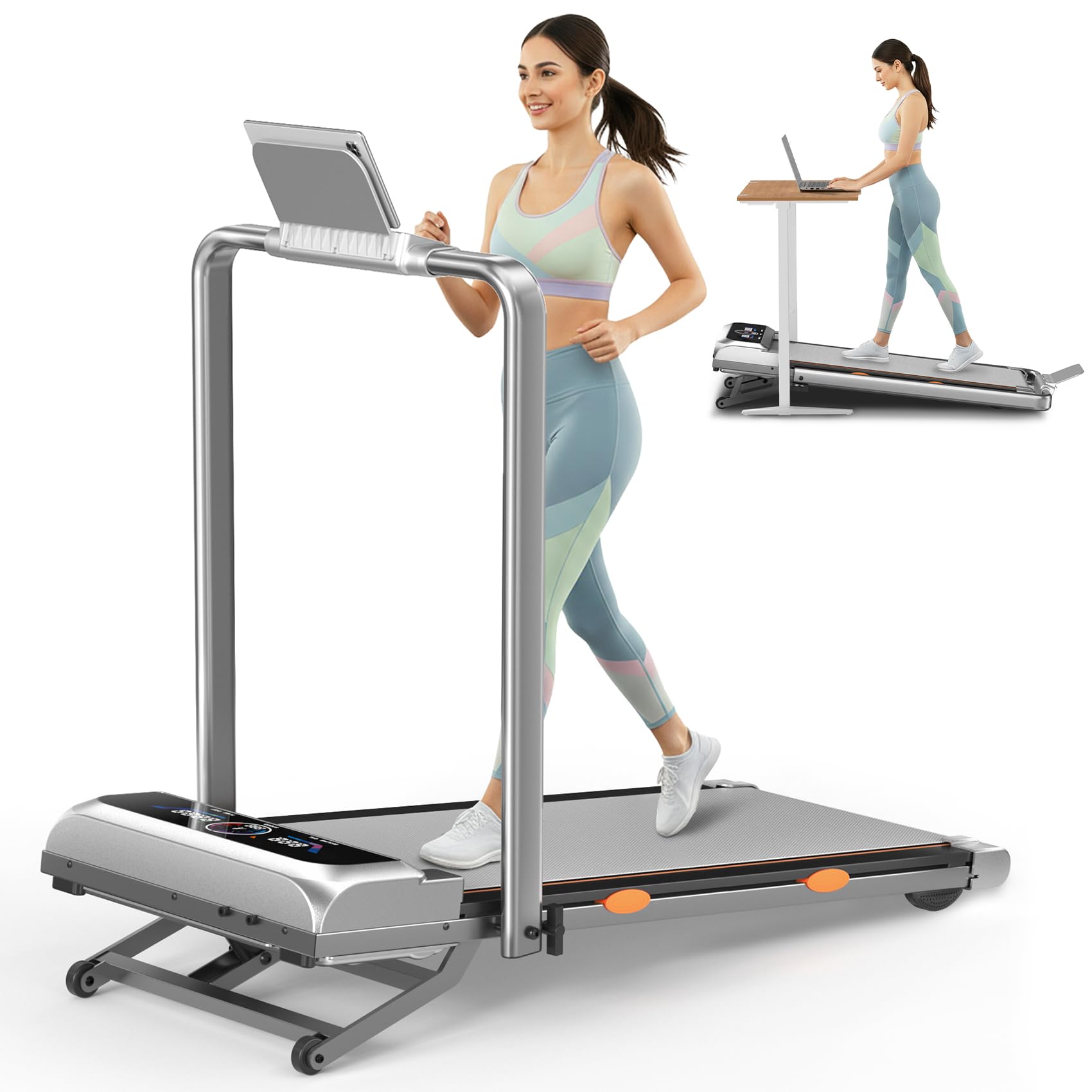 Photo 1 of ***FACTORY SEALED*** Walking Pad with 15% 12-Level Auto Incline & Handle Bar, 450 lbs Capacity UI Screen, Rayspace 3.5HP Quiet Under Desk Treadmill, Speaker, APP & Remote Control, Treadmills for Home Hiking