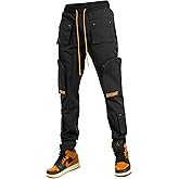 SCREENSHOT Mens Hip Hop Premium Multifunctional Utility Nylon Cargo Pants - Crisp Shell Fabric 3D Pockets Tapered Fit Bottoms