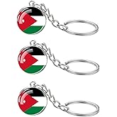 LLBFHH 3 Pcs Jordan Flag Key Chain,Cool Keychain for Car Keys, Stainless Steel Keyrings & Keychains,Used for Home Decoration, Jewelry Hanging Decorations.