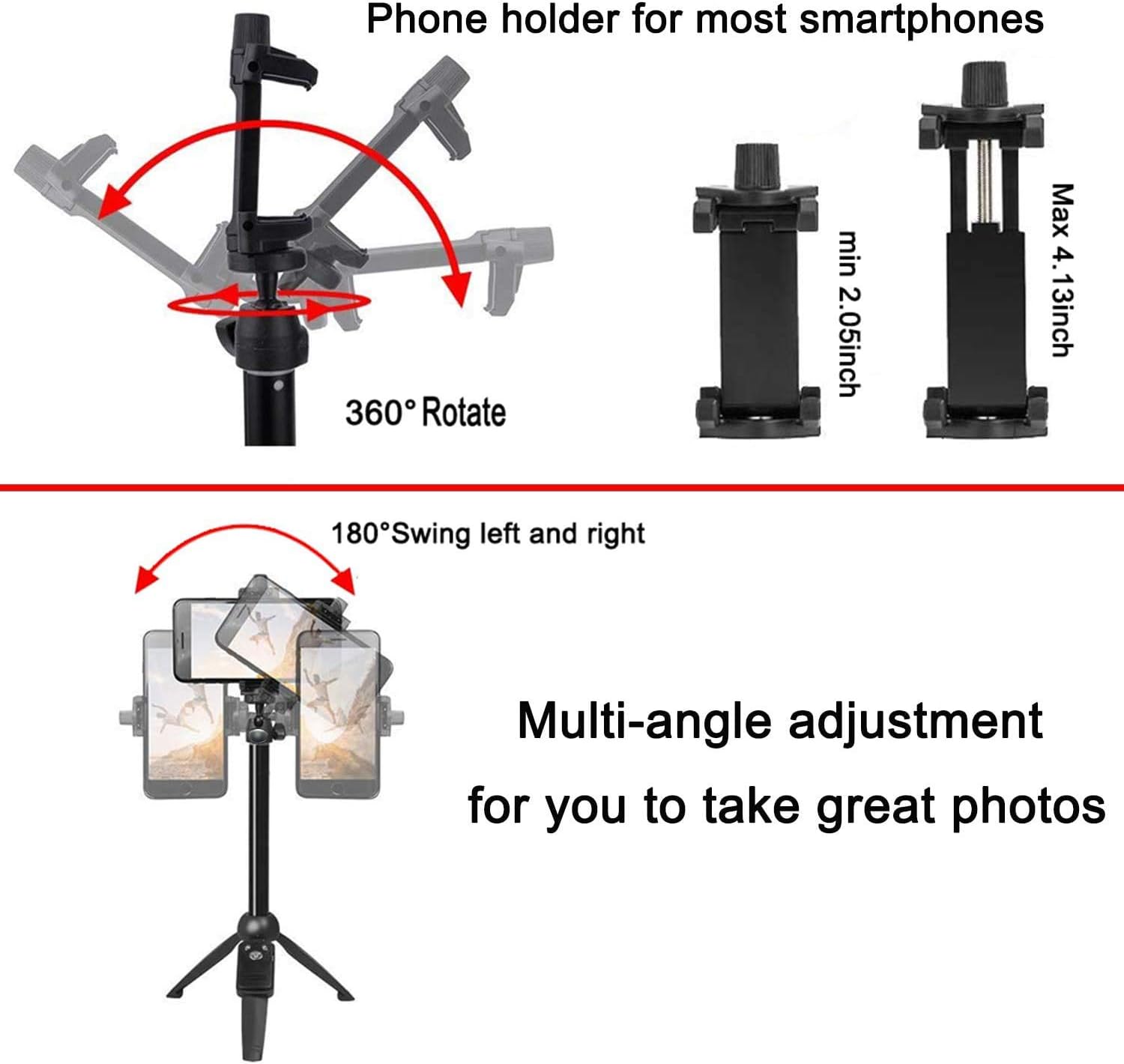 Selfie Stick, 40 inch Extendable Selfie Stick Tripod,Phone Tripod with Wireless Remote Shutter Compatible with iPhone 12 11 pro Xs Max Xr X 8Plus 7, Android, Samsung Galaxy S20 S10,Gopro and More