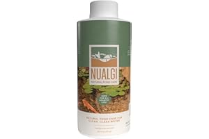 Nualgi Pond Care Natural Fish Pond Cleaner, 125ml Pond Bacteria for Large Ponds, Clarifier for Fish Ponds, Safe for All Aquatic Life Including Koi, Pond Water Clarifier Treats Up to 125,000 Gallons