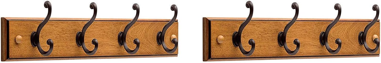 Best Honey Maple Hook Mounted Coat Rack