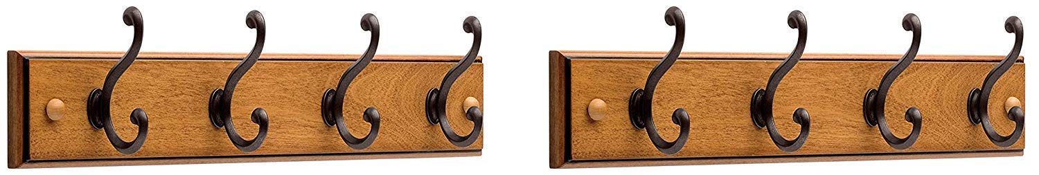 Best Honey Maple Hook Mounted Coat Rack