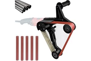 MEFAPE 5/8-11 UNC Angle Grinder Belt Sander Adapter, Angle Grinder Attachment, Pipe Tube Bracket Accessory Grinder Bearing Sanding Support Tool for Polishing Rust Removal 20-40mm Belt