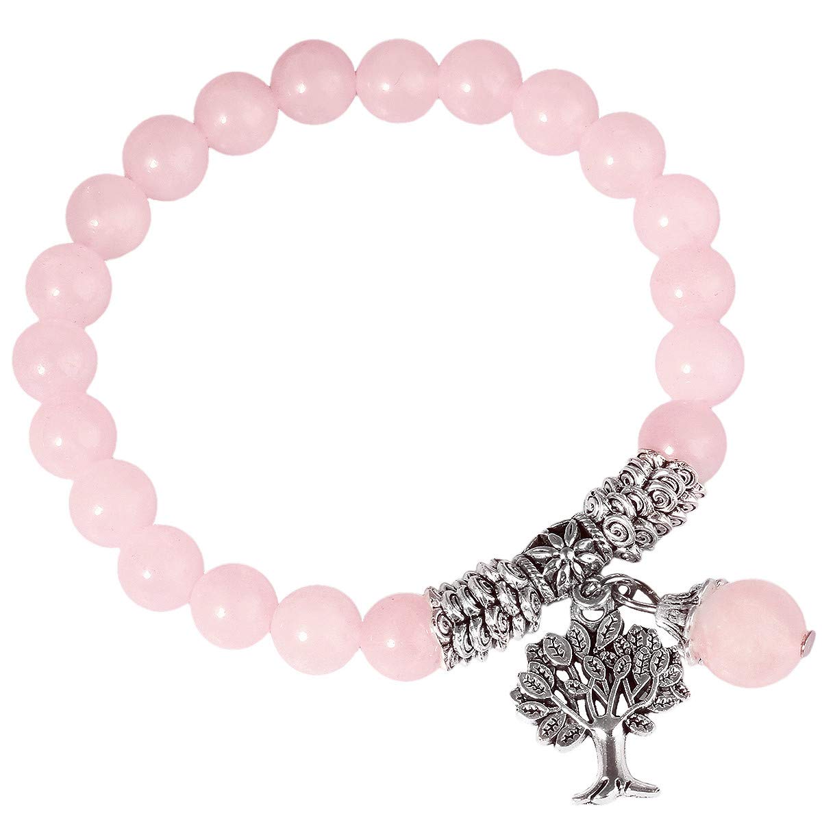 KYEYGWO 8mm Tree of Life Chakra Bracelet, Reiki Healing Balancing Lucky Charm Stretch Stone Beads Bracelet for Unisex