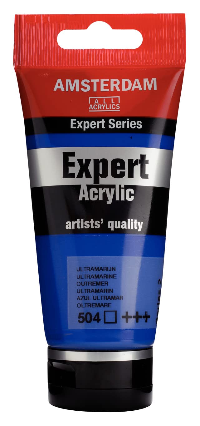 Amsterdam Expert Series Acrylic Paint - Ultramarine 504-75 ml Tube - High Lightfastness+++ - Transparent - Heavy Body Texture - Artist-Quality Pigments - Durable & Flexible Finish