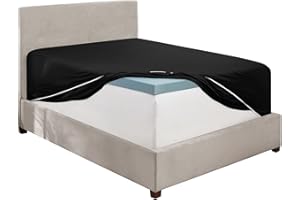 Hearth & Harbor Black California King Fitted Sheet, Extra Deep Pocket Cal King Fitted Sheet Only, 1800 Microfiber Fitted Bed Sheet, Ultra Soft Fitted Sheet California King Fits up to 24" Mattress