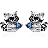 Valentines Day Gifts for Her Hypoallergenic Raccoon Earrings for Women 925 Sterling Silver Raccoon Studs Earrings Raccoon Jewelry Gifts for Women Mother Wife Girlfriend