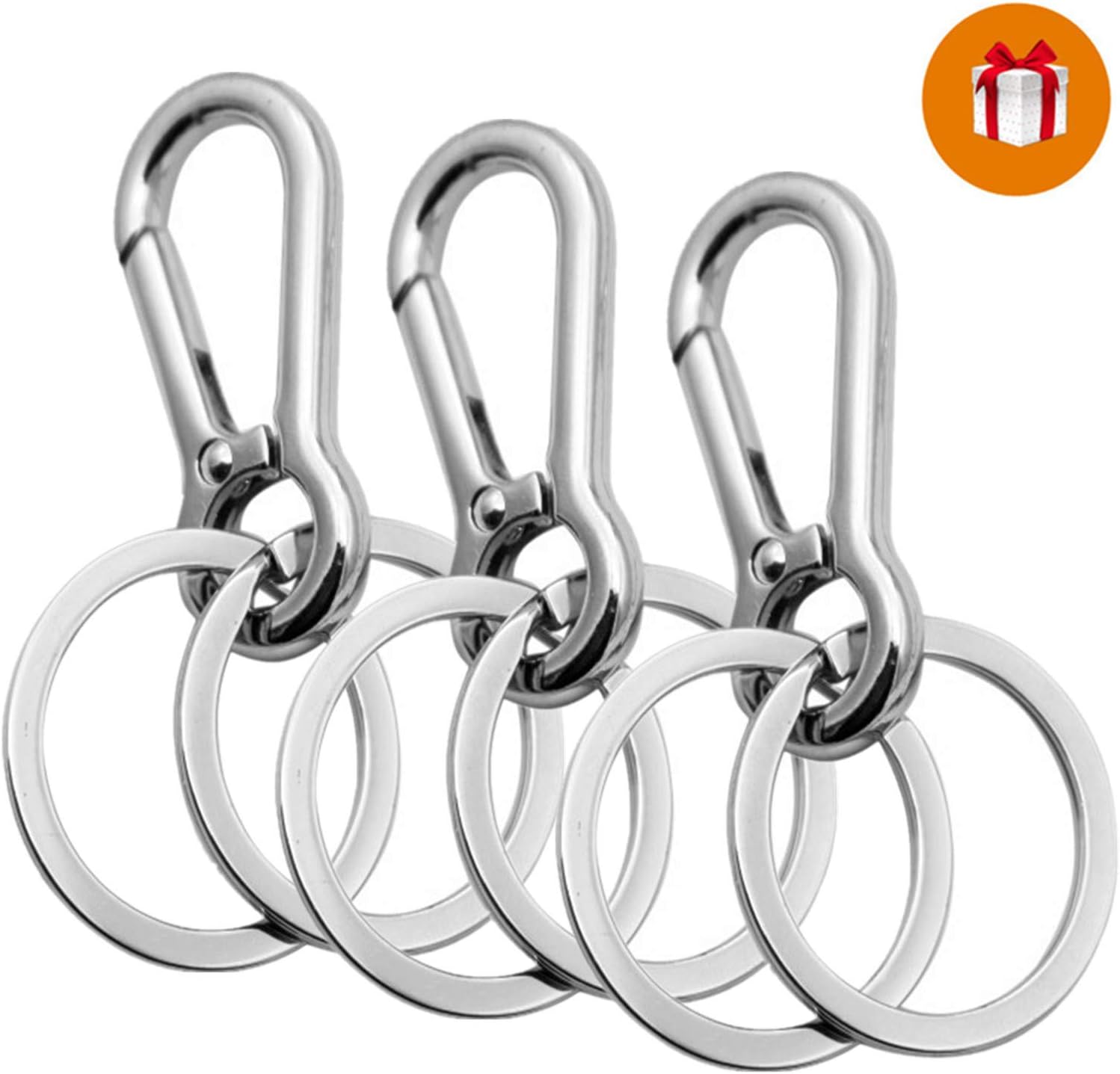Metal Carabiner Clip Keychain Clip Rings Metal Key Chain, Carabiner Clip Keyring Holder Organizer for Car - Key Finder Jewelry and Art Crafts Gift ( 3PCS)