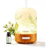 Essential Oil Diffuser, Hand Blown Glass Aromatherapy Diffuser for Home | 100ml Ultrasonic Diffuser with 3 Mist Modes, 3 Timers, Soft Lighting and Auto Shut-off, Includes 10ml Oil