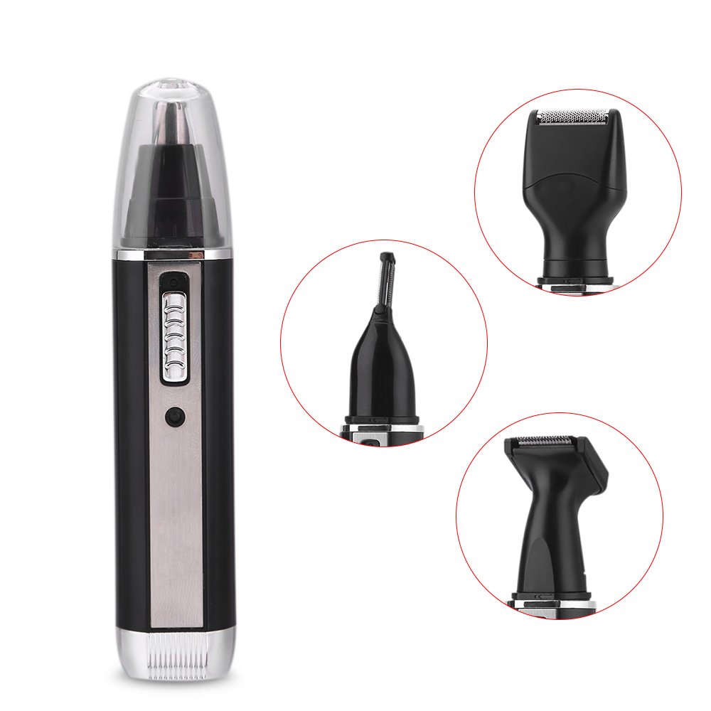 AGM Profesional 4 en 1 Recortador de vello nariz, cejas, bigotes y orejas recargable con hoja de acero inoxidable para hombres