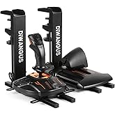 DIWANGUS Foldable HOTAS Desk Mount for Joystick and Throttle, 2-Pack | Fits Logitech X52 Pro/X56, Thrustmaster T.16000M/Warthog, VKB Gladiator NXT; 0.4&ndash;7 in Desks, 90% Preassembled, Steel/Aluminum