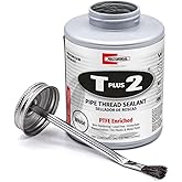 RectorSeal T Plus 2 23431 Pipe Thread Sealant, Non-Hardening, Synthetic Fibers, Contains No Other Metals, PTFE Enriched, Plumbing, 16 oz.