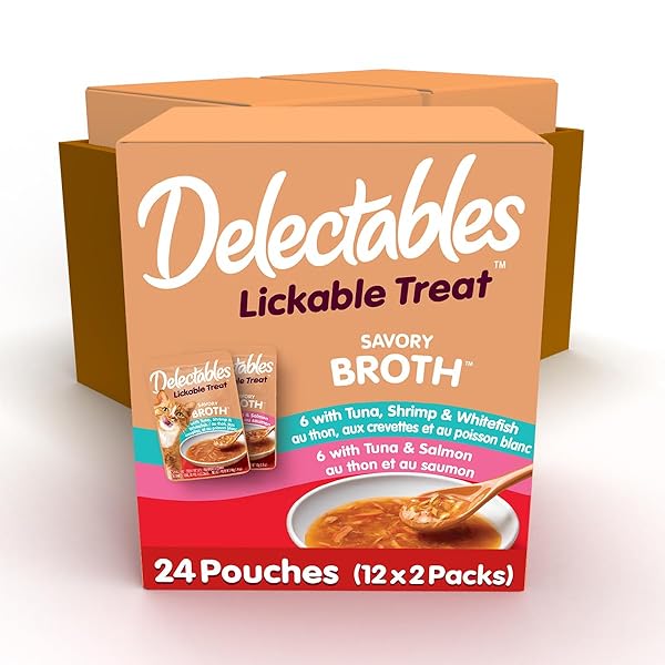 DELECTABLES LICKABLE TREAT SAVORY BROTHS VARIETY, FOOD TOPPER,...