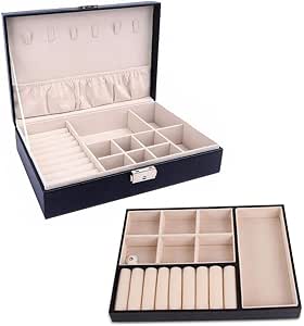 NineSun Caja Joyero Caja De Joyería,Caja de Joyas de Cuero ...
