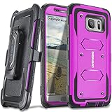 COVRWARE Galaxy S7 Edge [Aegis Series] + Full-Coverage Screen Protector, Heavy Duty Rugged Full-Body Armor Holster Case [Belt Swivel Clip][Kickstand] For Samsung Galaxy S7 Edge, Magenta