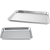 Nordic Ware Naturals Half Sheet and Quarter Sheet Baking Set - USA Made Aluminum Commercial Quality Sheet Pans for Baking or