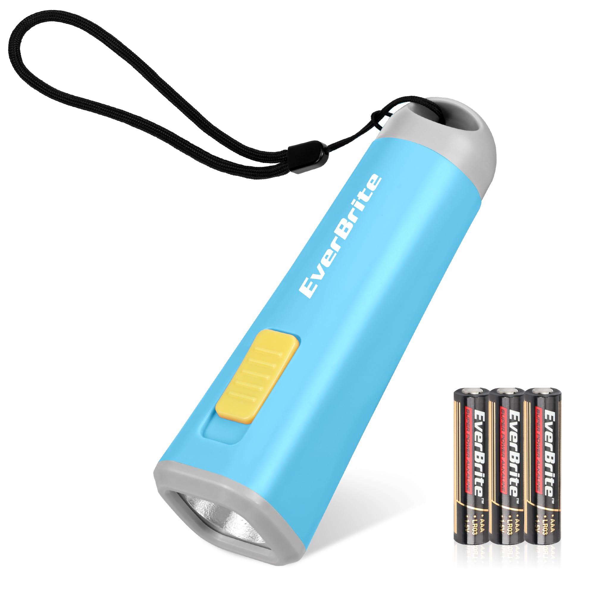 EverBrite Mini LED Flashlight - Lightweight (46 g) Torch with Soft Yellow Light for Reading, Camping, and Emergencies - Blue