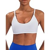 K-Swiss Sports Bras for Women - Light Impact Adjustable Thin Straps Wireless Padded Yoga Gym Workout Tops