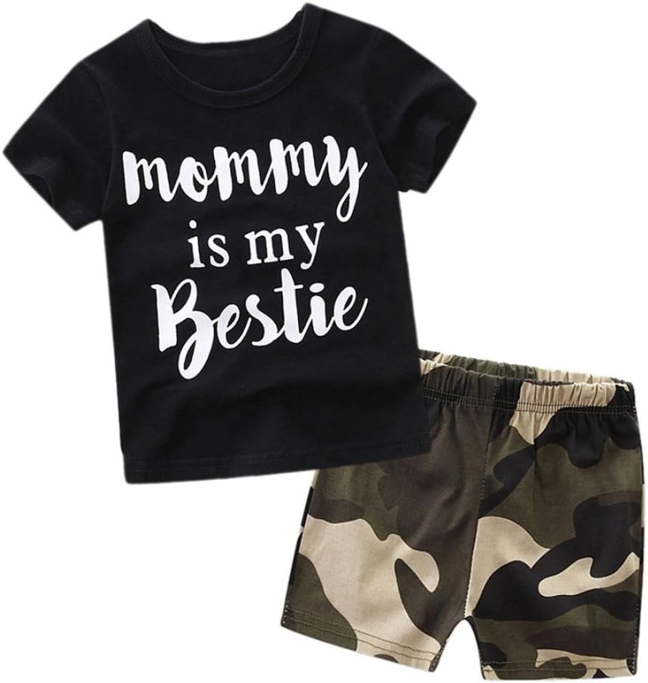 Baby Boys Summer Clothes, HEHEM Baby Boys Set ClothesCamouflage Newborn Baby Boy Girl Tops T-shirt + Shorts Pants Outfits 2Pcs Clothes (6-24 month) (3-6 month, Camouflage)
