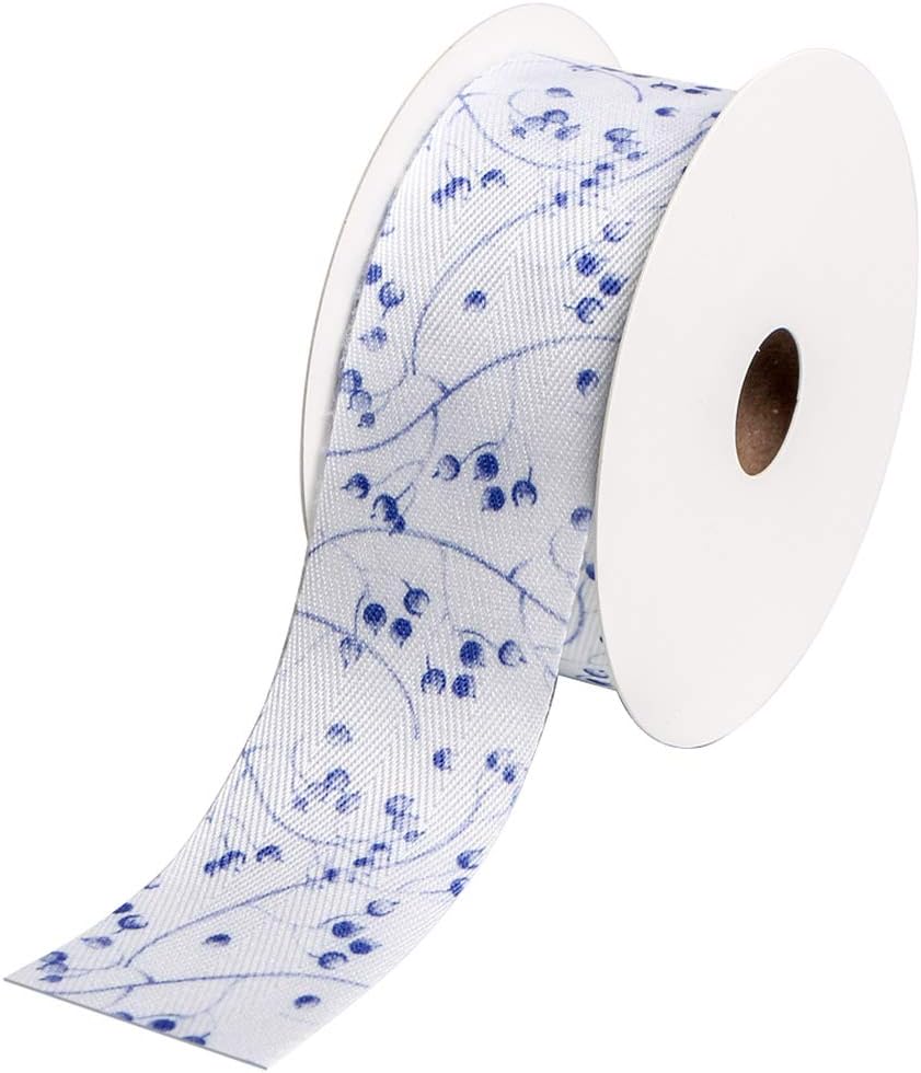 Cotton Ribbon 1-1/2 inch (38 mm) x 10 Yards. Decorative for DIY Crafts and Gift Wrapping - Special Flower Pattern(Flower 03)