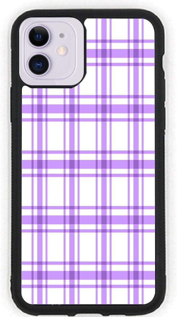Sam Sandor - Lavender Plaid Checks - Design Hard Rubber Phone Case for iPhone 11 Case Cover