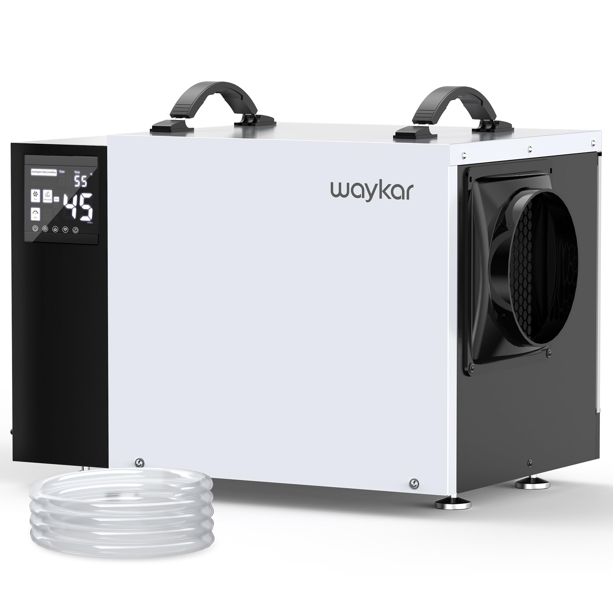 Photo 1 of Waykar 125 Pint Crawl Space Dehumidifier with Pump and Drain Hose for commercial, Basements, and Water Damage Unit for Spaces up to 6500 Square Feet, Smart Humidity Control - 5-Year Quality Coverage