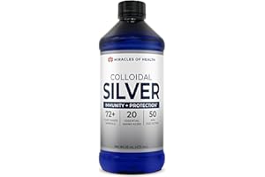 Miracles of Health Liquid Colloidal Silver 50 ppm | 16 oz - Natural Colloidal Silver Infused with 72+ Organic Plant-Based Minerals and 20 Essential Amino Acids - Fast Absorbing Daily Immune Support