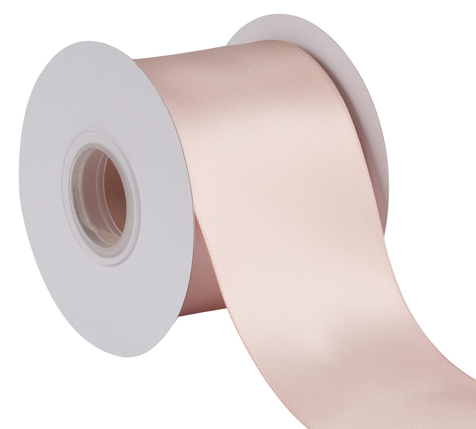 Joycrosso 75mm Double Faced Satin Ribbon 22 Meters-Roll Set for Chair Sash Gift Wrapping Party Favor Home Decoration Craft Supplies, Vanilla