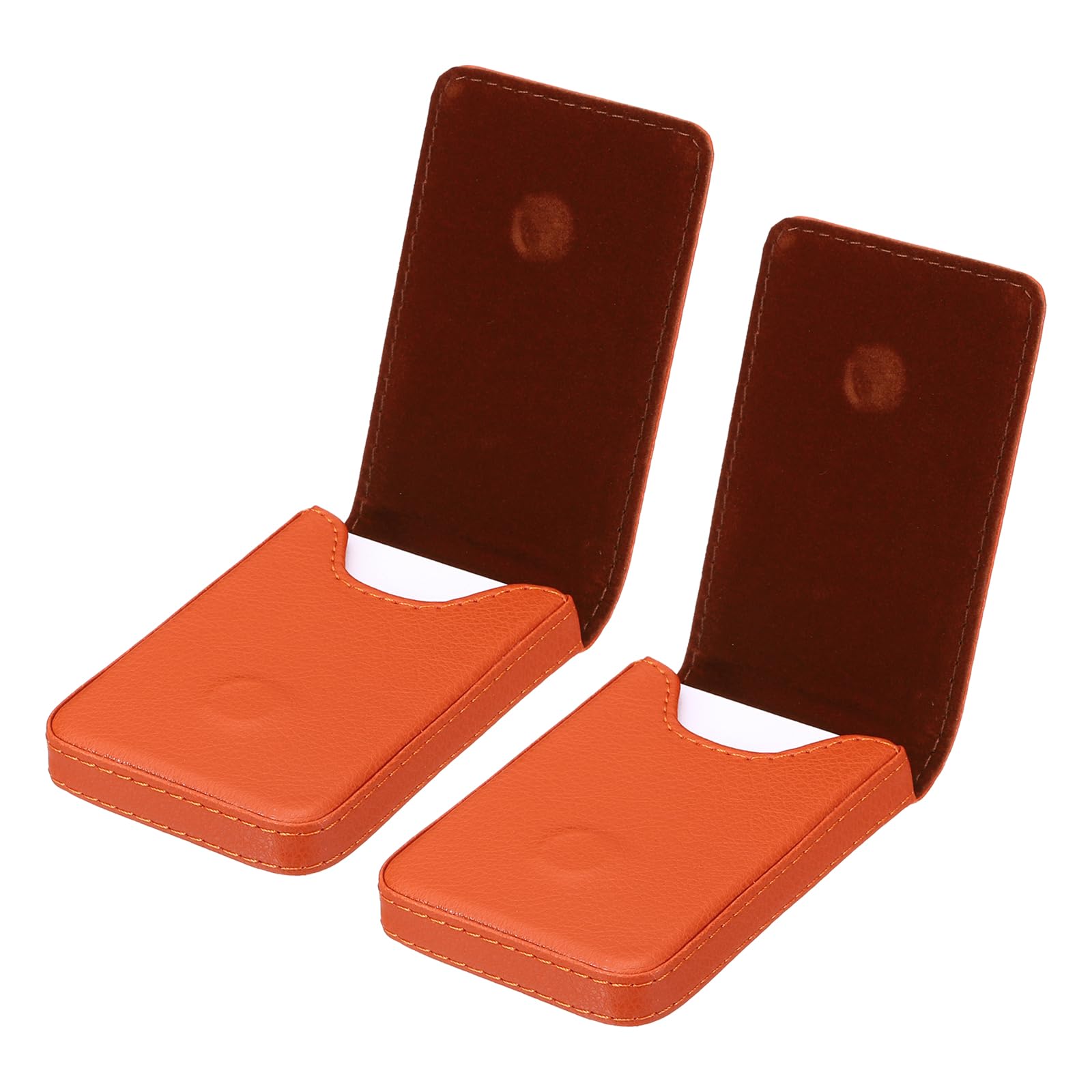PATIKIL Business Card Holder, 2 Pcs PU Leather Business Card Pocket Slim Name Card Wallet with Magnetic Shut for Office Credit Card ID Organization, Brown
