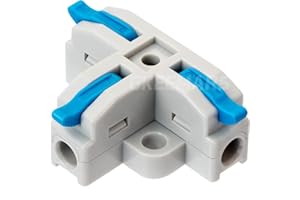 GKEEMARS 20Pcs 3 Way T Tap Wire Connectors, Quick Wire Splitter Push-in Connectors for AWG 24-12 (Blue)
