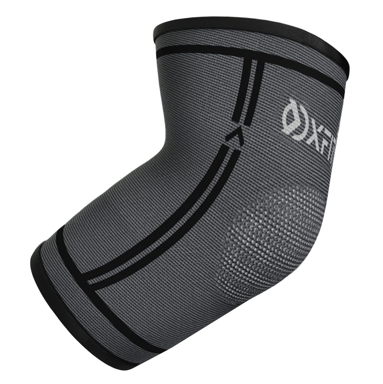 OXFIT Elbow Support Brace - Compression Arm Sleeve for Men & Women - Pain Relief for Arthritis, Joint Pain, Tendonitis, Tennis Elbow, Golfers Elbow Weightlifting (XL, Black, 1)
