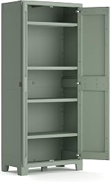 Keter Planet Outdoor Tall Cabinet Green Multi Purpose Garage Storage view 8