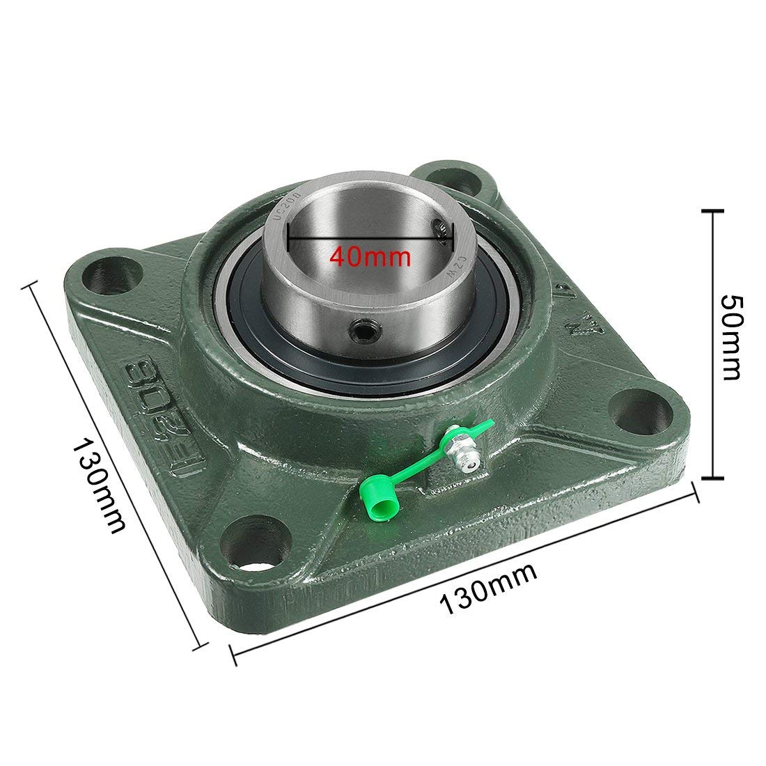 2 pcs Pillow Block Bearing UCF208 40mm Mounted Bear Square Flange Power