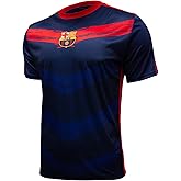 Icon Sports FC Barcelona Essential Game Day Tee - Officially Licensed Unisex Adult Short Sleeve Soccer Polyester T-Shirt Navy L