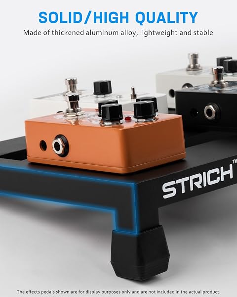 STRICH GUITAR PEDAL BOARD ALUMINUM ALLOY 1.2LB SUPER LIGHT EFFECT PEDALBOARD 15” X 8.66” WITH CARRY BAG, MINI+ 15