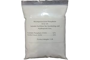 Monopotassium Phosphate 0-52-34, Soluble Fertilizer for Gardening and Hydroponic Use (5 LB)