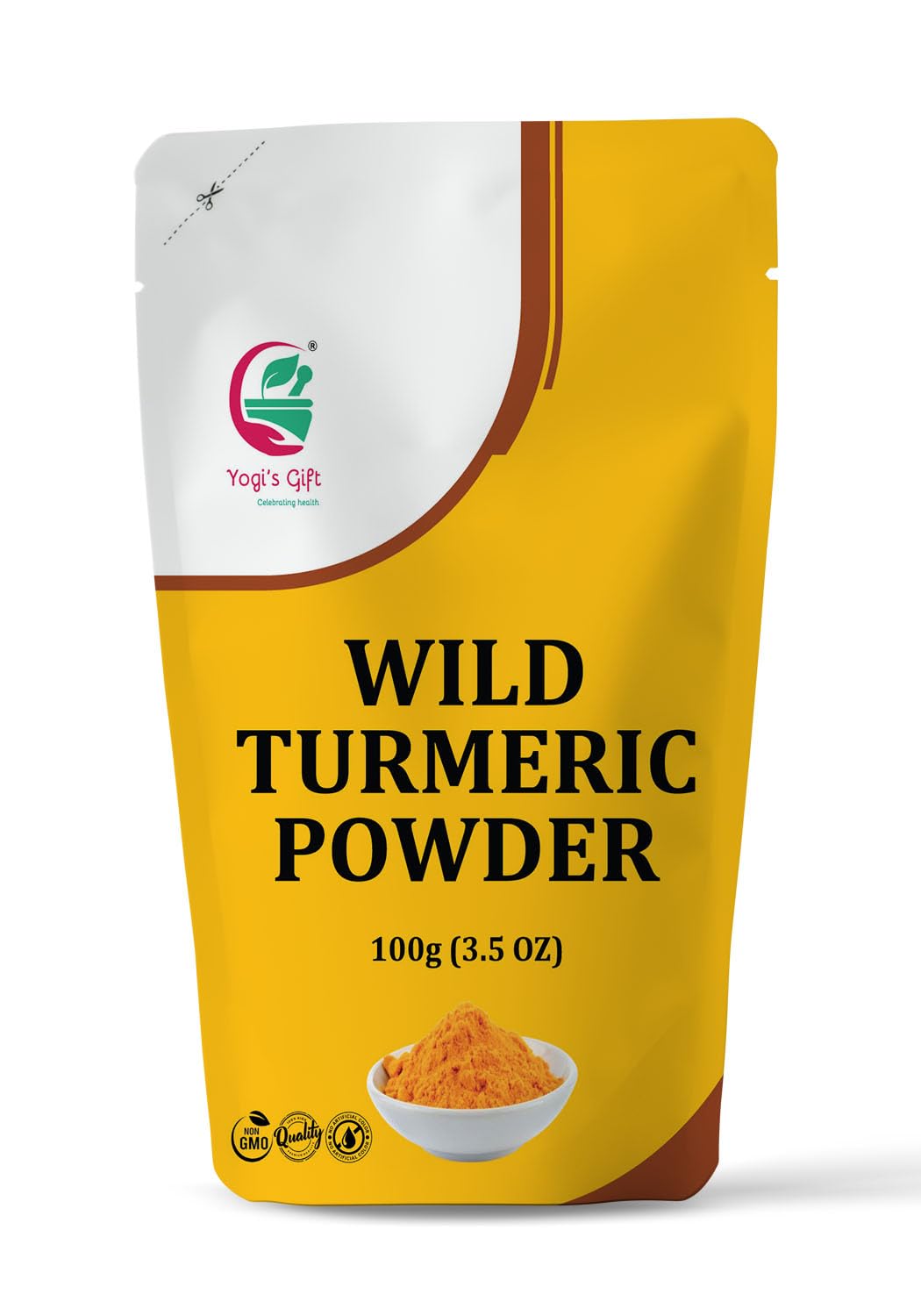 Kasturi Turmeric Powder for Face | 100g | Wild Turmeric Powder | Curcuma Aromatica | Amba haldi | Aka Kasthuri Manjal Powder | Turmeric Face Mask | Get clear and Glowing Skin Naturally | Yogi's Gift®