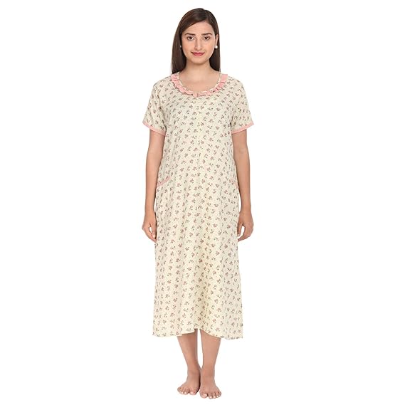 Women's Cotton A-Line Maternity Nightgown