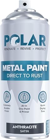Polar Direct to Rust Satin Anthracite Metal Spray Paint 400ml