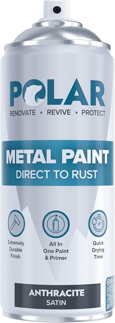 Polar Direct to Rust Satin Anthracite Metal Spray Paint 400ml